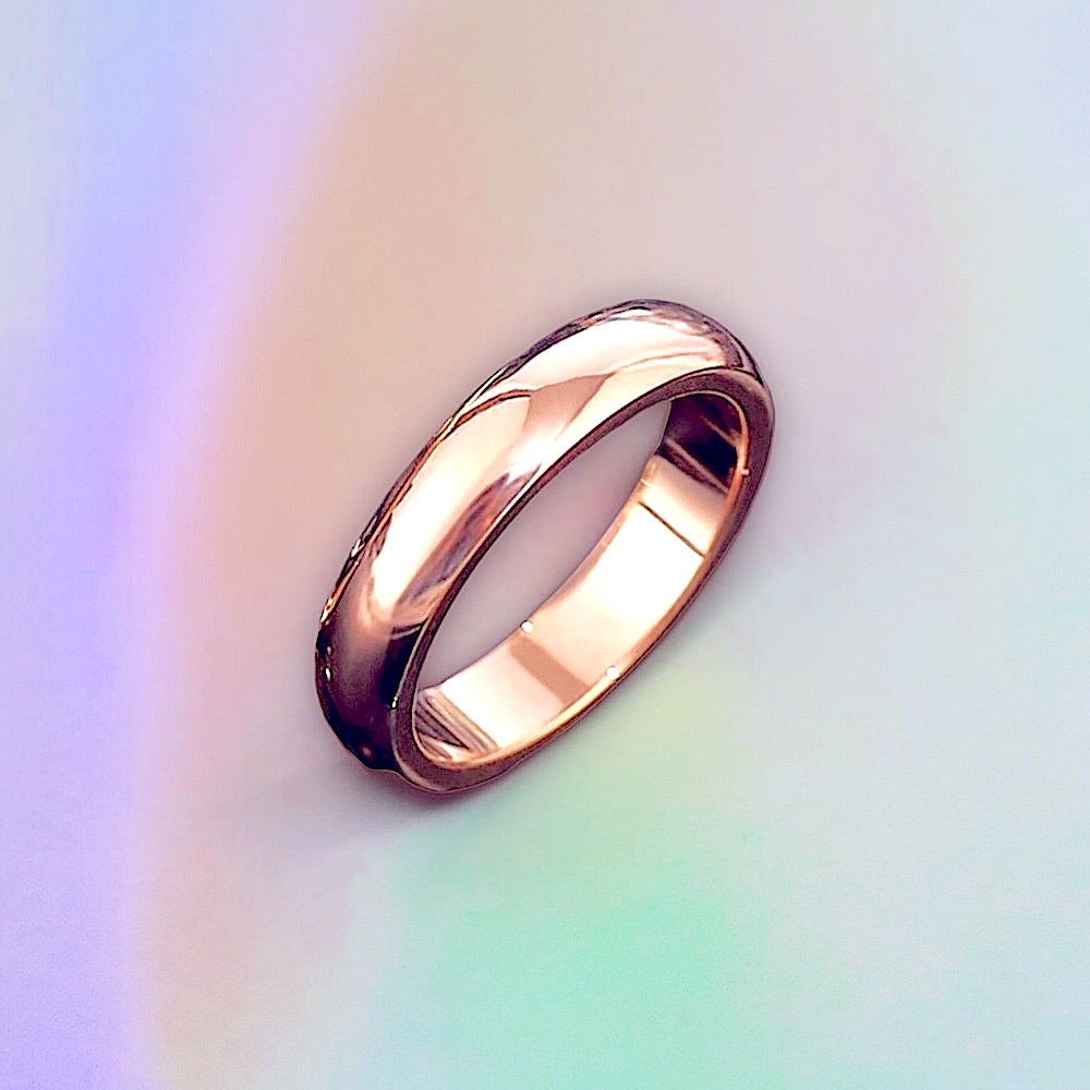 New Rose Gold Stainless Steel Wedding Ring Jewelry NWT